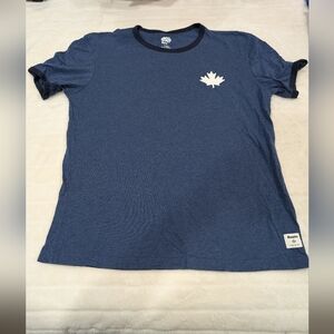 Vintage Roots Canada Blue T-Shirt Large Made in Canada Sporting Goods